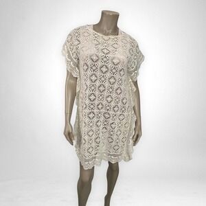 HOSS INTROPIA Ivory Sheer Crochet Swimsuit Cover L